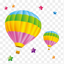 Hot air ballooning, Color parachute, color Splash, color Pencil png thumbnail