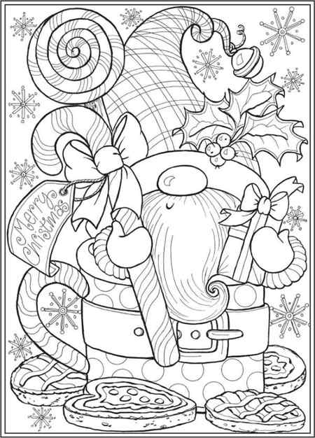 6 FREE Christmas Gnomes Coloring Pages