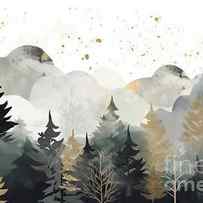 winter background vector hand painted watercolor and gold brush by N Akkash