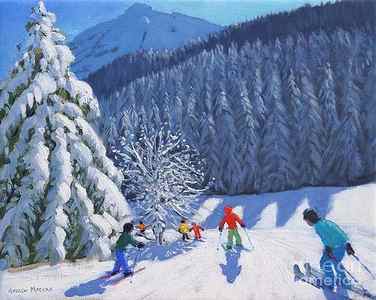 Wall Art - Painting - Snow Covered Trees by Andrew Macara