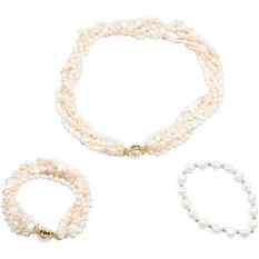 [2] 2-Pc. Genuine Pearls Sets: Seed Pearls Necklace, Bracelet, Baroque Pearls Necklace & Bracelet: [2] 2-Pc. Genuine Pearls Sets: Seed Pearls Necklace 16 in. x 3/4 in. , Bracelet 8 in. x 3/4 in., Baroque Pearls Necklace 16 in. x 3/8 in. & Bracelet 8 in. x 5/8 in.
