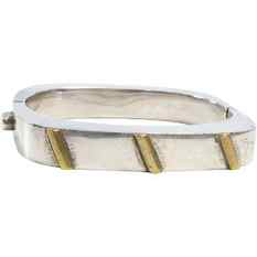 .925 Sterling Silver TD-24 Mexico Modernism Square Bangle Bracelet, Weighs 42.8 grams: .925 Sterling Silver TD-24 Mexico Modernism Square Bangle Bracelet, Weighs 42.8 grams; 2 3/4 in. x 2 1/4 in. x 3/8 in.