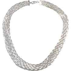 .925 Sterling Silver Italy 1980s Soft Braided Necklace 18 in. x 1/2 in.: .925 Sterling Silver Italy 1980s Soft Braided Necklace 18 in. x 1/2 in.