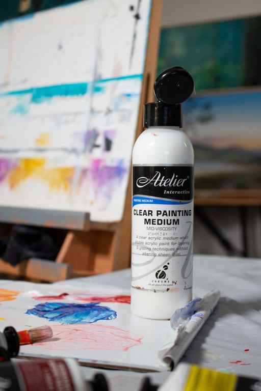 Atelier Clear Painting medium in studio