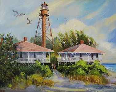 Wall Art - Painting - Sanibel Lighthouse by Dianna Willman