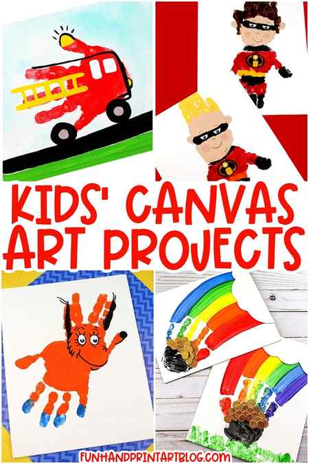 creative canvas painting ideas for children (infographic)