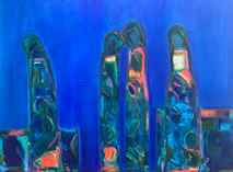 Original art for sale at UGallery.com | Igniting the Blues by Robin Okun | 8.125 zł | acrylic painting | 30