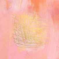 Nest- Pink and Gold Abstract Art by Linda Woods