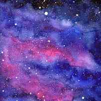 Watercolor Galaxy Pink Nebula by Olga Shvartsur