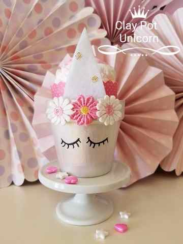 Painted unicorn flower pot project