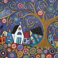 Swirl Tree Village by Karla Gerard