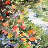 Path Monets Garden Watercolor Paintings of France by Beverly Brown Prints