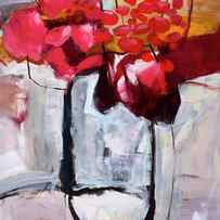Red Flowers in a Jar by Jane Davies