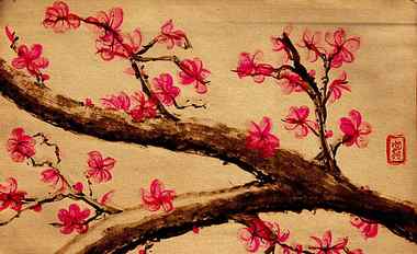 Cherry Blossom Painting, pink petaled flower painting, Seasons HD wallpaper