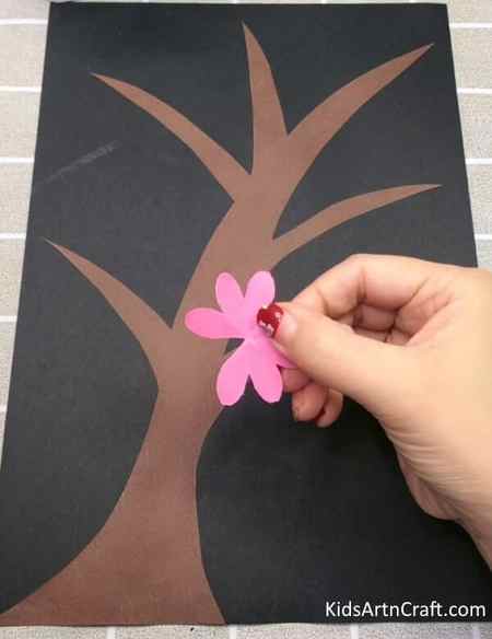 Step By Step To Make Creative Paper Flower Tree craft Idea For Kids