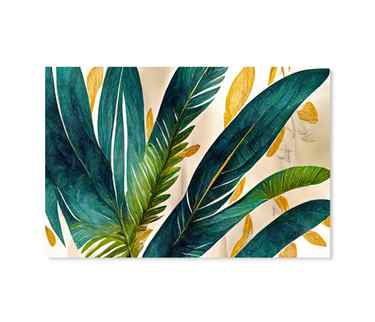 15018 Palm Leaves Painting, Acrylic Glass Art