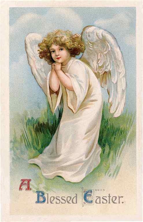 Vintage Easter Angel Girl