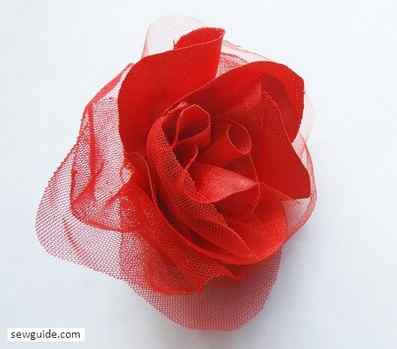 make fabric roses with net fabric and satin