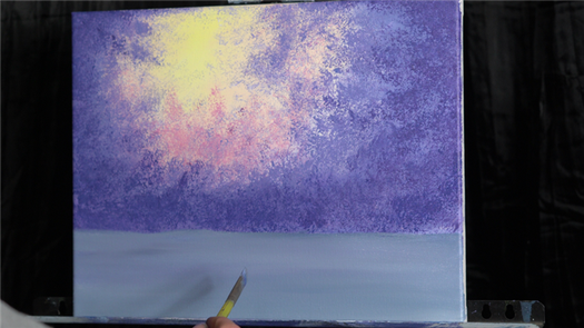 acrylic winter landscape painting tutorial purple haze