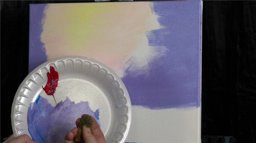 step by step acrylic painting tutorial, purple haze