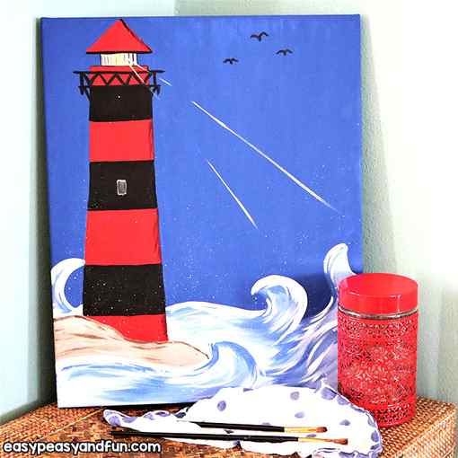 Lighthouse Painting Tutorial for Kids