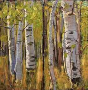 Birch forest diptych thumb