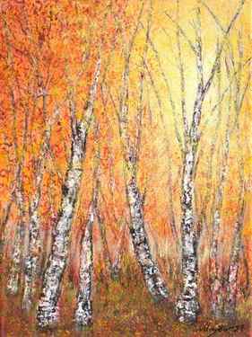 Autumn birch forest thumb