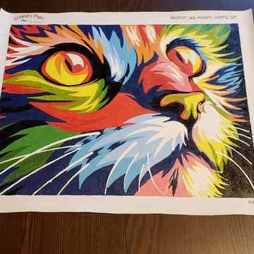 Abstract and modern cat painting