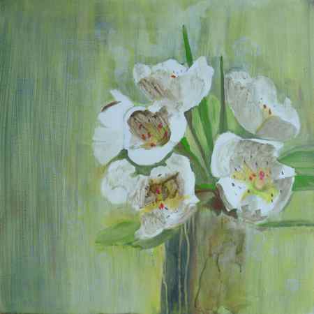 acrylic flower paintings tutorial, painting layers