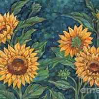 Impressions of Sunflowers Horizontal II by Paul Brent