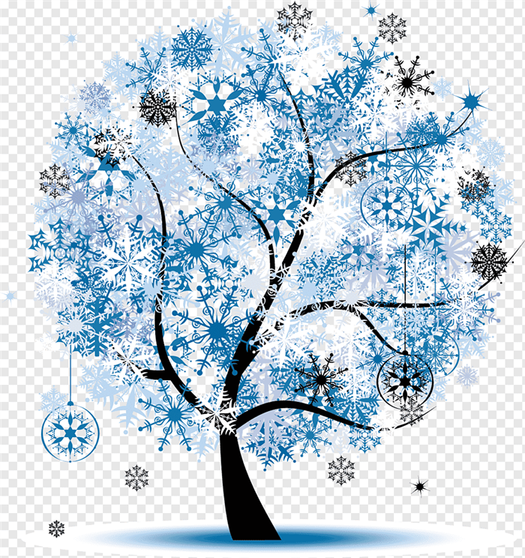 Winter tree painting