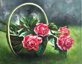 Basket with Roses thumb