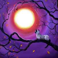 Siamese Cat in Purple Moonlight by Laura Iverson