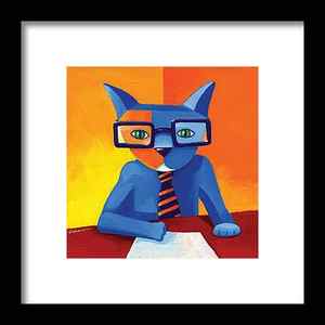 Abstract Cat Framed Prints