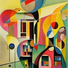 Multicolor Abstract geometric shapes, Canvas Art prints
