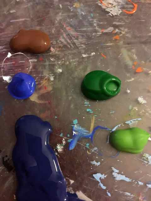 acrylic paint blobs