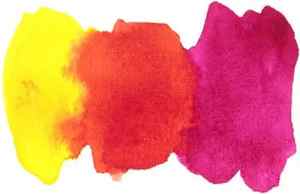 Mixing Red with watercolor paints from Magenta and Yellow.