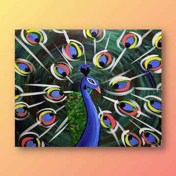 majestic peacock acrylic painting idea