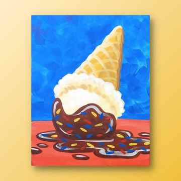 ice cream oops acrylic painting idea