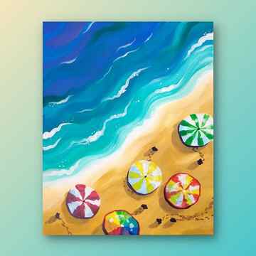 seaside escape acrylic painting idea