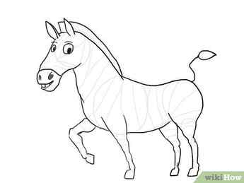 Step 10 Based on the outlines, draw the main body of the zebra.