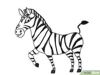 Step 11 Shade the stripes and hooves of the zebra.