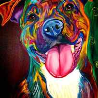 Pit Bull - Olive by Dawg Painter