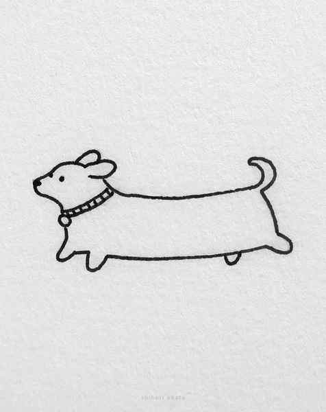 easy dog drawing dachshund