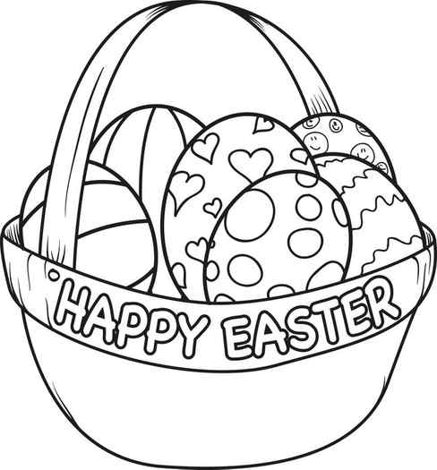 Happy Easter Basket Coloring Pages