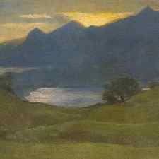 Mountain Landscape with Lake by Giovanni Sottocornola