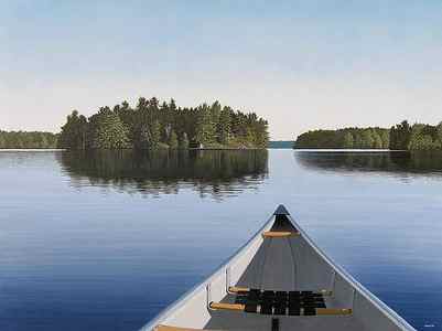Wall Art - Painting - Early Evening Paddle by Kenneth M Kirsch