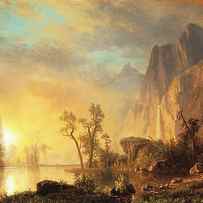 Sunset in the Rockies by Albert Bierstadt
