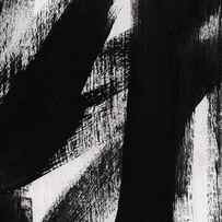 Timber- vertical abstract black and white painting by Linda Woods
