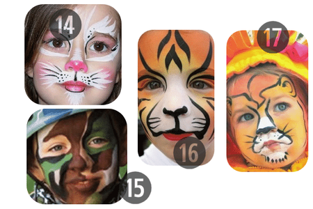 14-17 of the 25 Easy (and Not So Easy) DIY Halloween Face Painting Ideas for Kids
